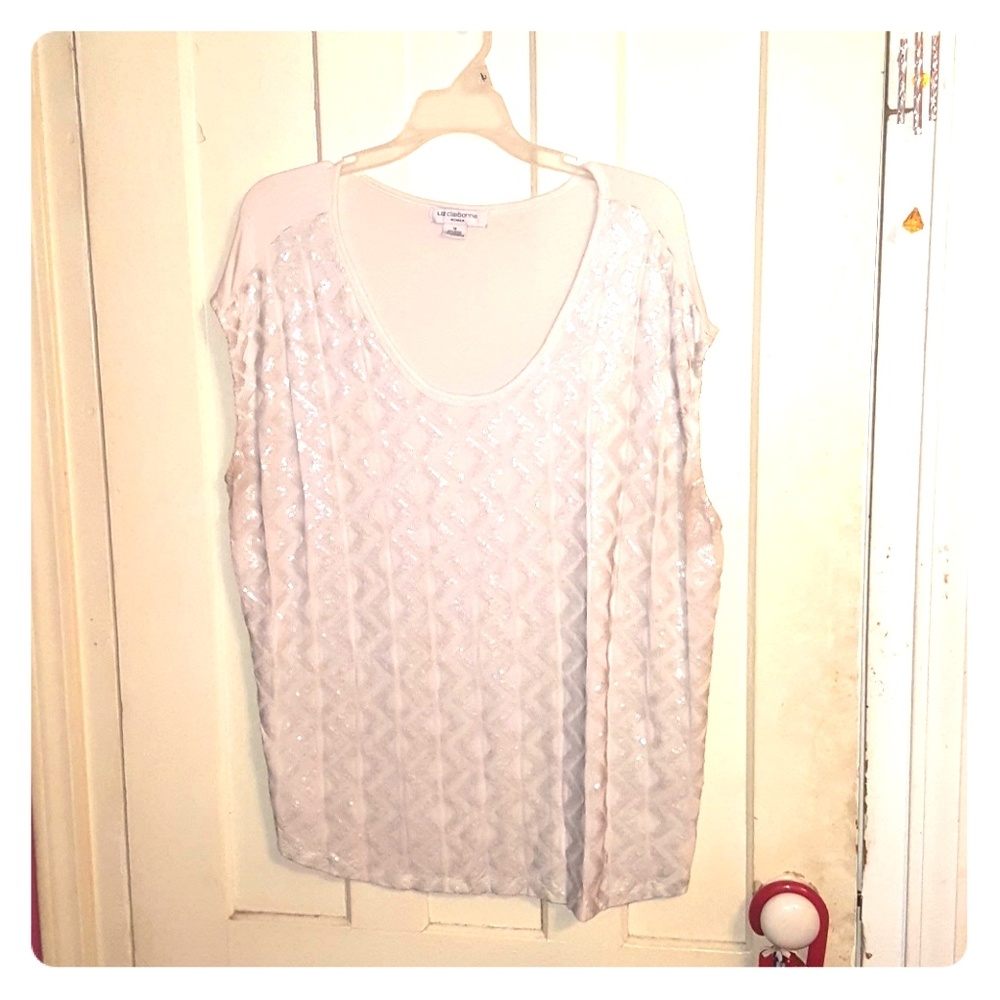 White sparkly dress shirt